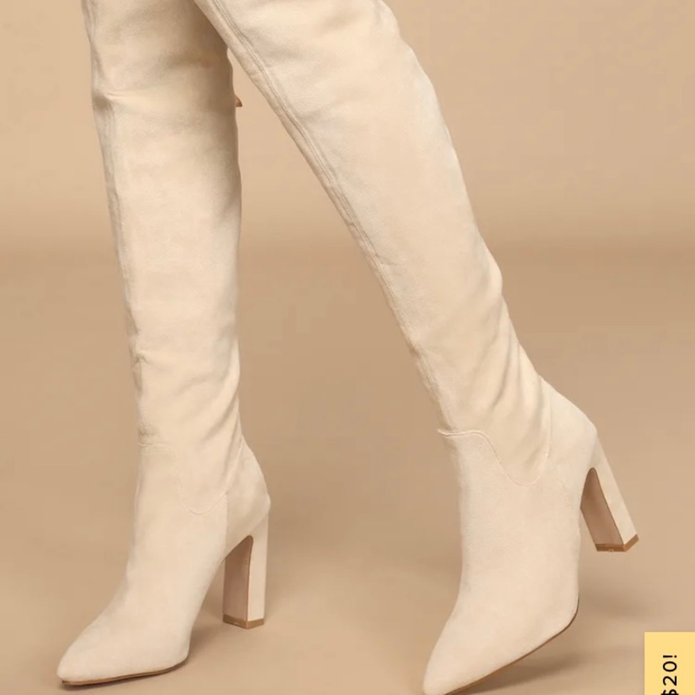 Billini cream Aaliyah suede over the knee boots size 7 brand new in box